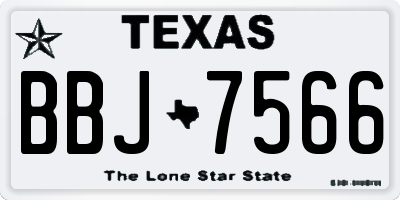 TX license plate BBJ7566