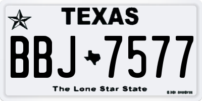 TX license plate BBJ7577