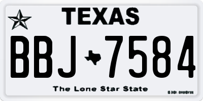 TX license plate BBJ7584