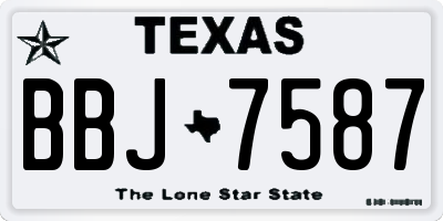 TX license plate BBJ7587
