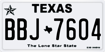 TX license plate BBJ7604