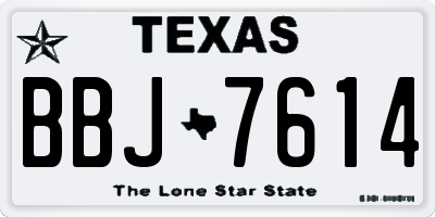TX license plate BBJ7614