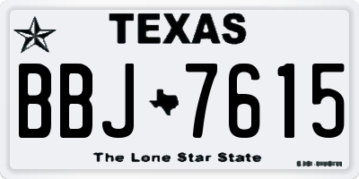 TX license plate BBJ7615