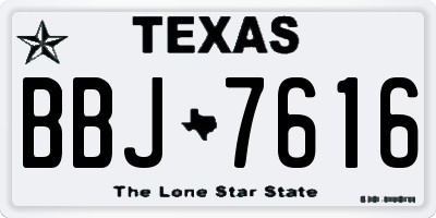 TX license plate BBJ7616