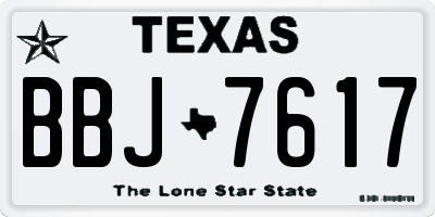 TX license plate BBJ7617
