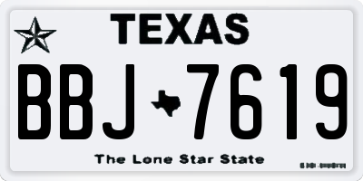 TX license plate BBJ7619