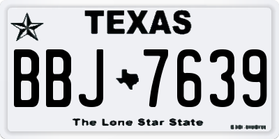 TX license plate BBJ7639