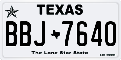 TX license plate BBJ7640