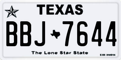 TX license plate BBJ7644