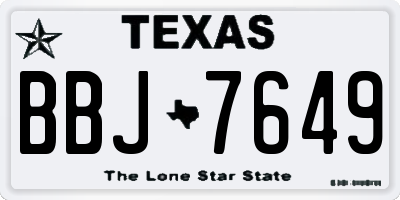 TX license plate BBJ7649