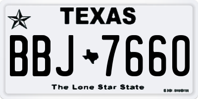 TX license plate BBJ7660