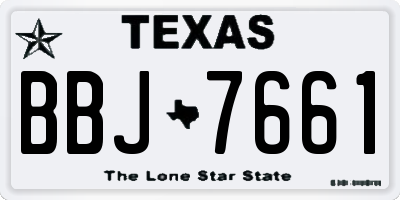 TX license plate BBJ7661