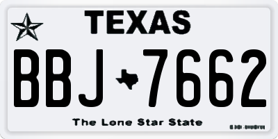 TX license plate BBJ7662