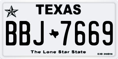 TX license plate BBJ7669