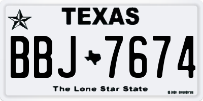 TX license plate BBJ7674