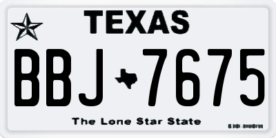 TX license plate BBJ7675