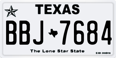 TX license plate BBJ7684
