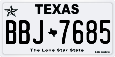 TX license plate BBJ7685