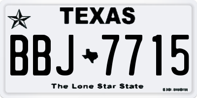 TX license plate BBJ7715