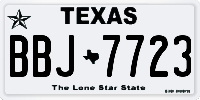 TX license plate BBJ7723