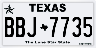 TX license plate BBJ7735