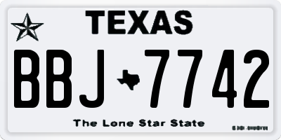 TX license plate BBJ7742