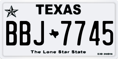 TX license plate BBJ7745