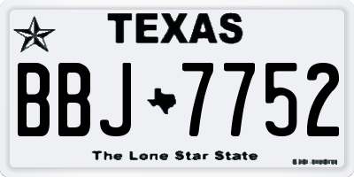 TX license plate BBJ7752