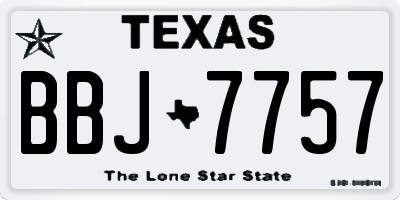 TX license plate BBJ7757
