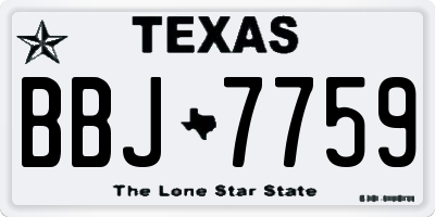 TX license plate BBJ7759