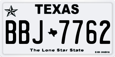 TX license plate BBJ7762