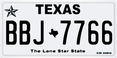 TX license plate BBJ7766
