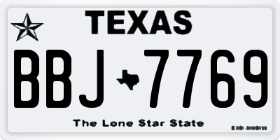 TX license plate BBJ7769