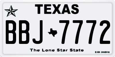 TX license plate BBJ7772