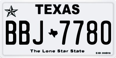 TX license plate BBJ7780