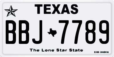 TX license plate BBJ7789