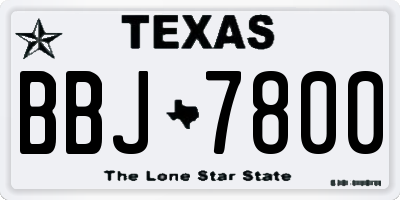 TX license plate BBJ7800