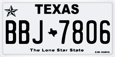 TX license plate BBJ7806