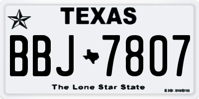 TX license plate BBJ7807