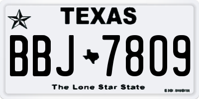 TX license plate BBJ7809