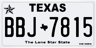 TX license plate BBJ7815