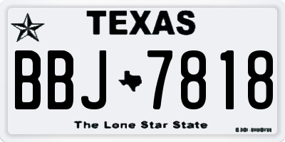 TX license plate BBJ7818