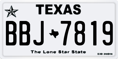 TX license plate BBJ7819