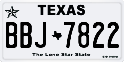 TX license plate BBJ7822