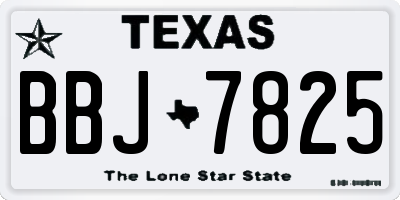 TX license plate BBJ7825