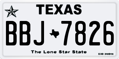 TX license plate BBJ7826