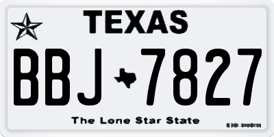 TX license plate BBJ7827