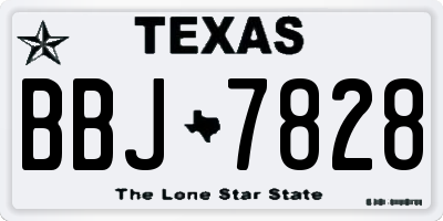 TX license plate BBJ7828