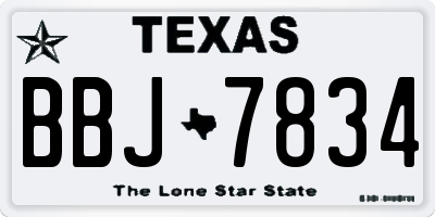 TX license plate BBJ7834