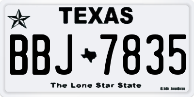 TX license plate BBJ7835